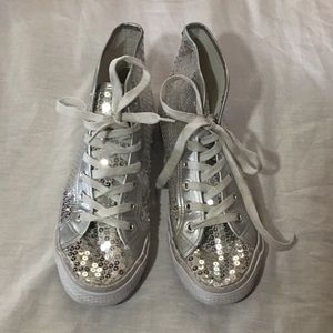 Hip hop silver sneakers